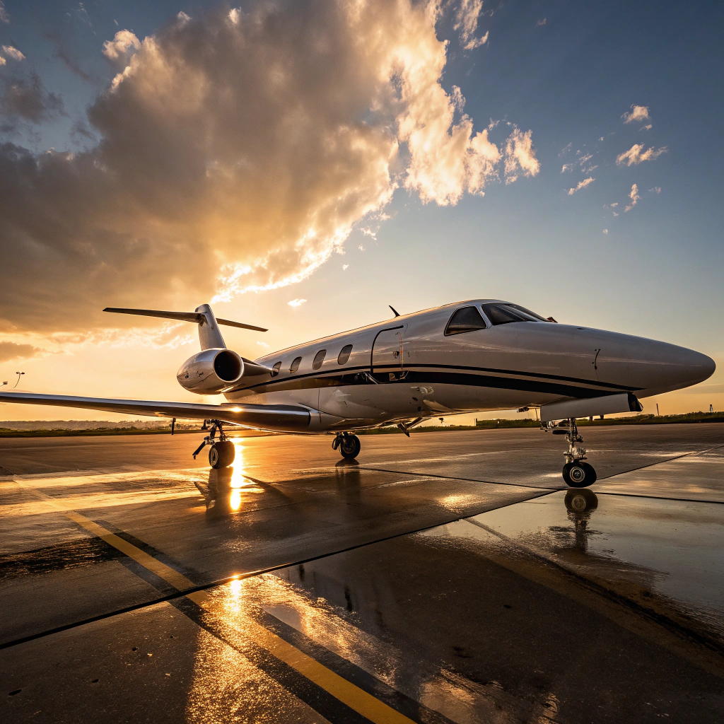 Aviation precision in a dusk-lit hangar facility