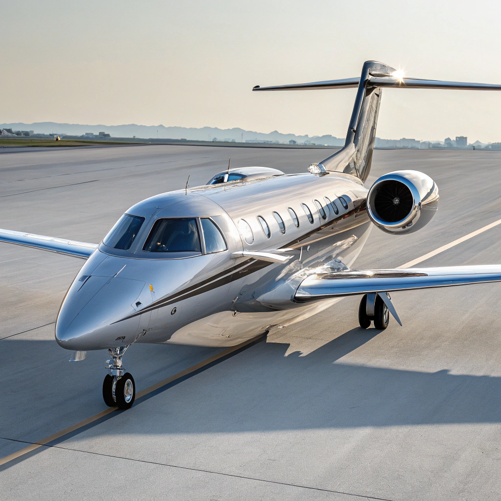 Elite private jet soaring over the snow-capped Alps